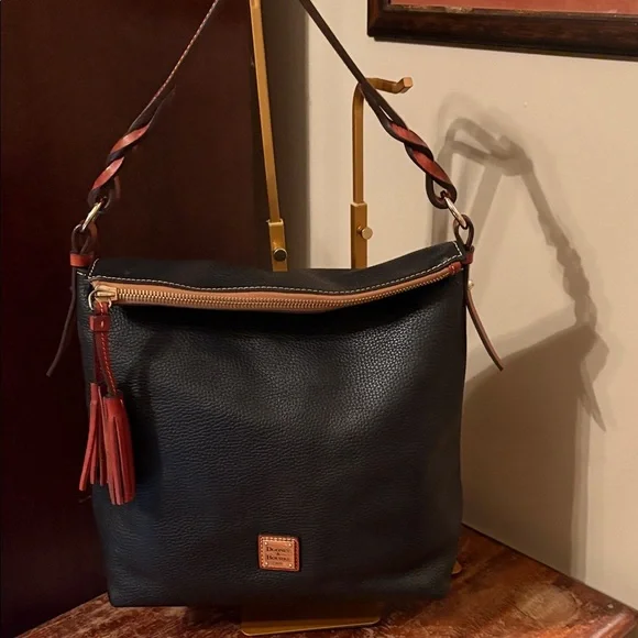 Dooney & Bourke Black Leather Hobo Bag - Picture 1 of 1